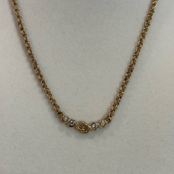 Christian Dior CD Rhinestone Necklace - Picture 2 of 10